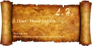 Liber Henrietta névjegykártya